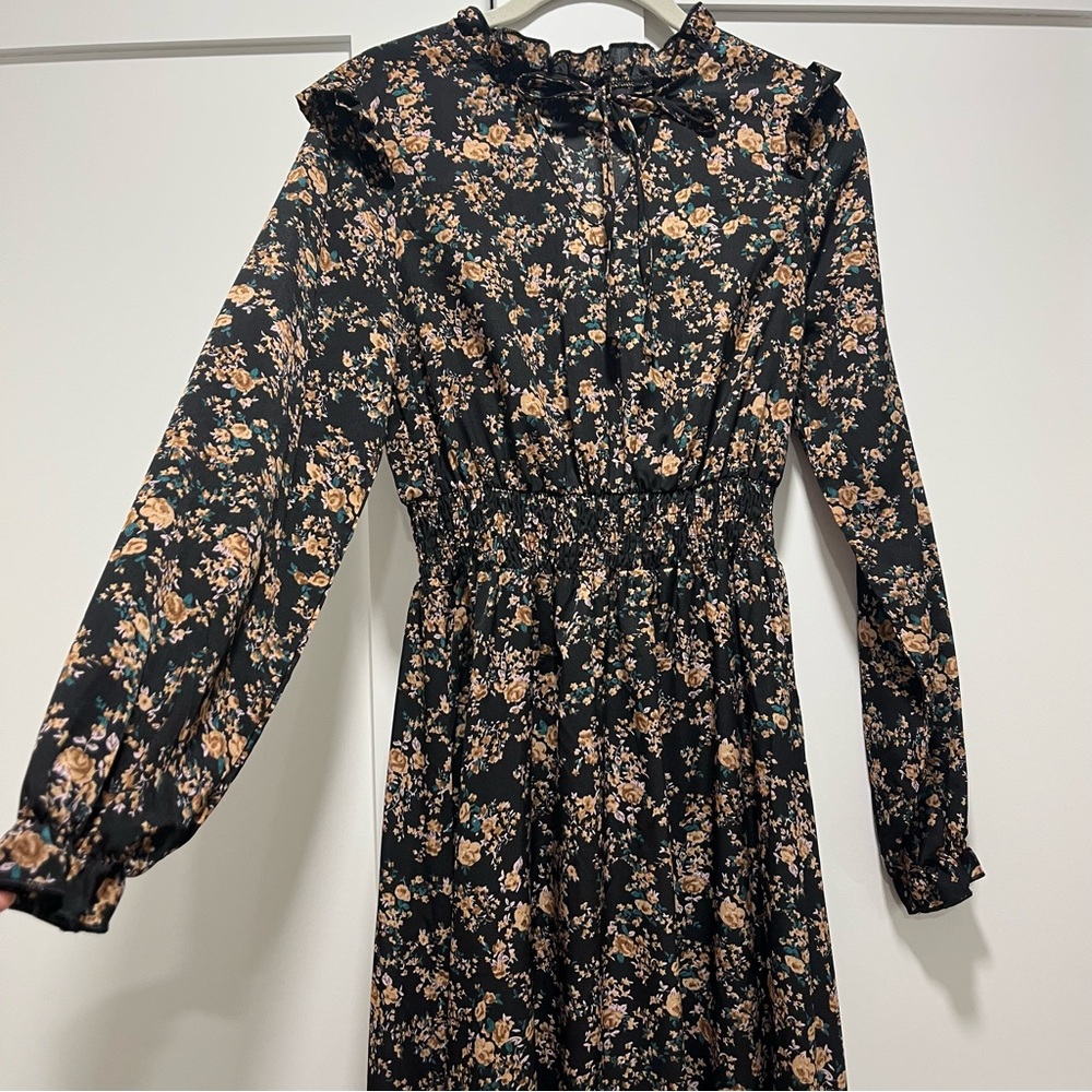 Floral Black Dress